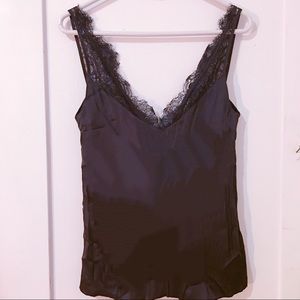 Black H&M Silk Lace Top